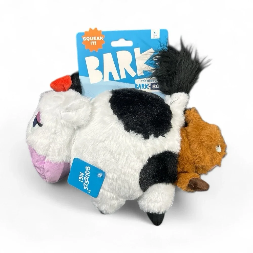 Bark Box Bertha the Cow Dog Toy Cow Giving Birth to Calf Extra Large NEW HTF